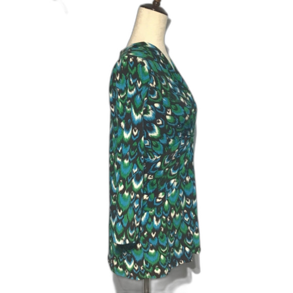 Chaus XL Peacock Feather V-neck Tunic - Picture 4 of 8